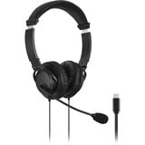Kensington USB-C Hi-Fi-hovedtelefoner med mikrofon, Headset Sort, Ledningsført, Opkald/musik, Headset, Sort