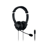 Kensington USB-C Hi-Fi-hovedtelefoner med mikrofon, Headset Sort, Ledningsført