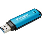 Kingston IronKey Vault Privacy 50 USB-nøgle 16 GB USB Type-A 3.2 Gen 1 (3.1 Gen 1) Blå, USB-stik Lyseblå/Sort, 16 GB, USB Type-A, 3.2 Gen 1 (3.1 Gen 1), 250 MB/s, Hætte, Blå