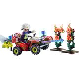 PLAYMOBIL Action Heroes Brandvæsen Quad slukker hækbrand, Bygge legetøj 