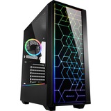 Sharkoon RGB LIT 100 Midi Tower Sort, Towerkabinet Sort, Midi Tower, PC, Sort, ATX, micro ATX, Mini-ITX, Blå, Grøn, Rød, Kabinet faner, Front