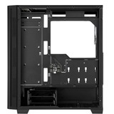 Sharkoon RGB LIT 100 Midi Tower Sort, Towerkabinet Sort, Midi Tower, PC, Sort, ATX, micro ATX, Mini-ITX, Blå, Grøn, Rød, Kabinet faner, Front