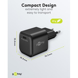 goobay 45 W USB-C PD GaN Nano hurtigoplader Sort