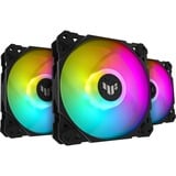 ASUS TUF Gaming TF120 ARGB Fan - Triple Fan Kit with ARGB Controller Computerkabinet Luftkøler 12 cm Sort, Sag fan Sort/gennemsigtig, Luftkøler, 12 cm, 250 rpm, 1900 rpm, Sort