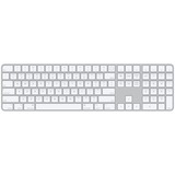 Apple Magic tastatur USB + Bluetooth US engelsk Aluminium, Hvid Sølv/Hvid, Amerikansk layout, Fuld størrelse (100 %), USB + Bluetooth, Aluminium, Hvid