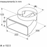 Bosch HEZ9VDSI1 emhætte tilbehør Recirkulationsmodul, Rør Sort, Recirkulationsmodul, Sort, Bosch, 222 mm, 209 mm, 123 mm