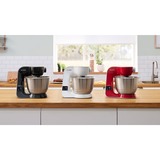 Bosch Serie 4 MUM5X720 foodprocessor 1000 W 3,9 L Rød, Sølv Indbyggede vægte Rød/Sølv, 3,9 L, Rød, Sølv, Berøring, 2,7 kg, 1,1 m, 4 diske