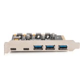 Digitus PCIe-kort 2x USB-C + 3x USB A, Interface card 