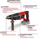 EINHELL TP-HD 18/26 D Li BL - Solo, 4514270, Borehammer Sort/Rød