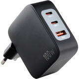 Intenso Intenso Power Adapter W100ACC GaN + C520C Kabel, Oplader Sort