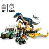 LEGO Jurassic World Dinosaurmissioner: Allosaurus-transportvogn, Bygge legetøj Byggesæt, 8 År, Plast, 588 stk, 1,02 kg