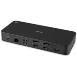 Lindy USB Type C og Type A hybrid bærbar dockingstation, Docking station Sort