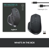 Logitech MX Master 2S Wireless Mouse mus Højre hånd RF trådløs + Bluetooth Laser 4000 dpi grafit, Højre hånd, Laser, RF trådløs + Bluetooth, 4000 dpi, Grafit