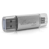 MediaRange Kombi-lagerstick 512 GB, USB-stik Sølv/gennemsigtig