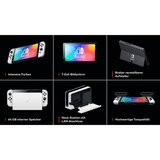 Nintendo Switch OLED bærbar spilkonsol 17,8 cm (7") 64 GB Berøringsskærm Wi-Fi Hvid, Håndholdt konsol Hvid, Nintendo Switch, NVIDIA Custom Tegra, Hvid, Analog/digital, Hjemknap, Afbryderknap, Knapper