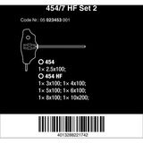 Wera 454/7 HF Sæt 2 tværgrebs-skruetrækkere + stativ, 7 dele Sort/Grøn