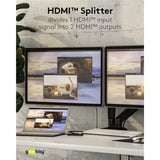 goobay HDMI Splitter 1 til 2 (4K @ 60Hz) Sort