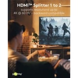 goobay HDMI Splitter 1 til 2 (4K @ 60Hz) Sort
