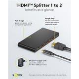 goobay HDMI Splitter 1 til 2 (4K @ 60Hz) Sort