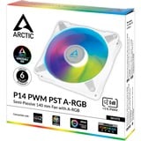 ARCTIC P14 PWM PST A-RGB, Sag fan Hvid
