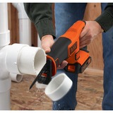 BLACK+DECKER uden batteri og oplader, Bajonet sav Orange/Sort, 22 mm Hublänge, max. 110 mm Schnitttiefe, flexibler Sägeschuh, ergonomische Griffgummierung, ohne Akku und Ladegerät) BDCR18N