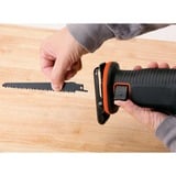 BLACK+DECKER uden batteri og oplader, Bajonet sav Orange/Sort, 22 mm Hublänge, max. 110 mm Schnitttiefe, flexibler Sägeschuh, ergonomische Griffgummierung, ohne Akku und Ladegerät) BDCR18N