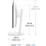 BenQ GW2490TC, LED-skærm Hvid