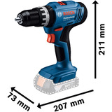 Bosch Batteridrevet slagboremaskine GSB 18V-25 Professional, 18 Volt, Slagborer skruemaskine Blå/Sort