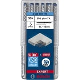 Bosch Expert SDS plus-7X Hammer drill bit 30 stk, Boremaskine Borehammer, Hammer drill bit, 5 mm, 115 mm, Beton, Sten, 5 cm