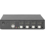 Digitus DS-12880 KVM Switch Sort, KVM-switchen Sort, 3840 x 2160 pixel, 4K Ultra HD, Sort