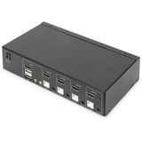 Digitus DS-12880 KVM Switch Sort, KVM-switchen Sort, 3840 x 2160 pixel, 4K Ultra HD, Sort