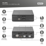 Digitus KVM-switch DisplayPort 2x1, KVM-switchen Sort