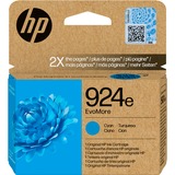 HP Original 924e EvoMore-blækpatron, cyan cyan, Højt (XL) udbytte, Blå, 1 stk, 800 Sider, Enkelt pakke