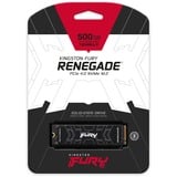 Kingston FURY FURY Renegade M.2 500 GB PCI Express 4.0 3D TLC NVMe, Solid state-drev Sort, 500 GB, M.2, 7300 MB/s