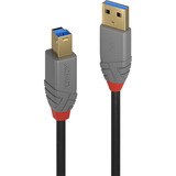 Lindy USB 3.2 type A til B kabel, Anthra Line grå