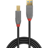 Lindy USB 3.2 type A til B kabel, Anthra Line grå