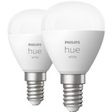 Philips Hue Krone - E14 pærer - 2-pak, LED-lampe Philips Hvide Hue pærer Krone - E14 pærer - 2-pak, Smart pære, Hvid, Bluetooth/Zigbee, Integreret LED, E14, Blød hvid