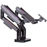 Thermaltake Dobbelt RGB Gaming Skærmarm, Skærmbeslag Sort