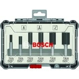 Bosch 2607017466 Bit sæt 6 stk, Fræser Bit sæt, 8 mm, 6 stk, 54, 50, 60, 60, 60, 60 mm, 20, 20, 30, 30, 30, 30 mm, 6, 8, 10, 12, 16, 20 mm
