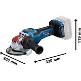 Bosch GWX 18V-15 PSC PROFESSIONAL vinkelsliber 12,5 cm 11000 rpm 1500 W 2,3 kg Blå/Sort, 11000 rpm, 12,5 cm, Batteri, 2,3 kg, Børsteløs motor