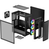 DeepCool CK560 Midi Tower Sort, Towerkabinet Sort, Midi Tower, PC, Sort, ATX, EATX, micro ATX, Mini-ATX, ABS, SPCC, Hærdet glas, Kabinet faner