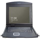 Digitus 17" modulær konsol, KVM-switchen Sort