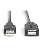 Digitus Aktivt USB 2.0 forlængerledning, 15 meter Sort
