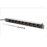 Digitus DN-95437, Strømskinne Sort/aluminium