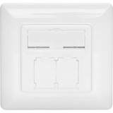 Digitus Frontplade + monteringsramme til multimedia/Keystone, Frontpanel Hvid