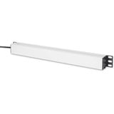 Digitus Stikdåse 19" PDU med aluminiumprofil, 9-vejs, med sikring, Strømskinne Sort/aluminium