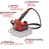 EINHELL Power X-Change Akku-loddekolbe TE-SI 18/480 Li E - Solo, 18 Volt Rød/Sort