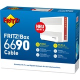 FRITZ! FRITZ!Box 6690, Router Box 6690, Wi-Fi 6 (802.11ax), Dual-band (2,4 GHz / 5 GHz), Ethernet LAN, Hvid, Bordplade router