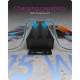 ICY BOX 61076, USB hub Sort