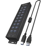 ICY BOX IB-HUB1720-U3 Sort, USB hub Sort, USB 3.2 Gen 1 (3.1 Gen 1) Type-A, Sort, Aluminium, Access, Strøm, 0,8 m, Kina